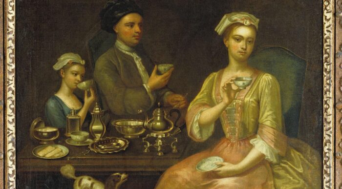 A Family of Three at Tea c1727- Victoria and Albert Museum