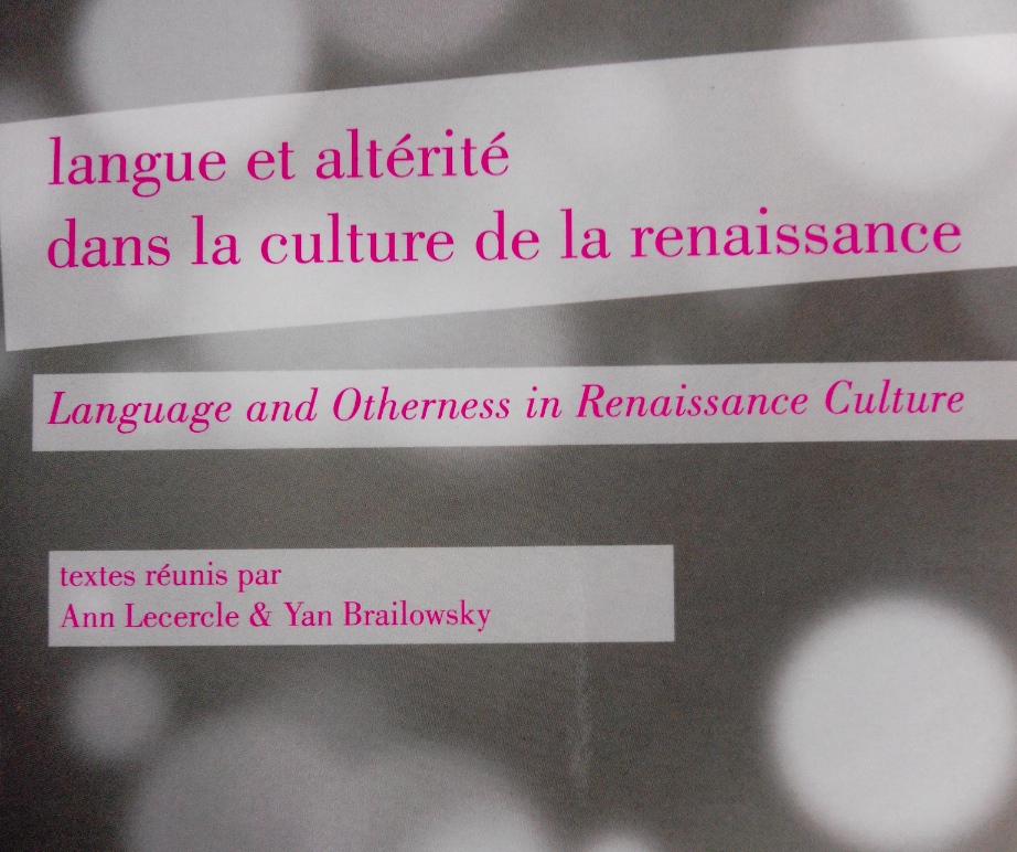 Cover : Language and Otherness in Renaissance Culture
